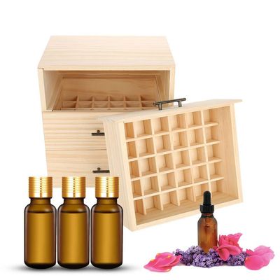 Cerlingwee Essential Oil Storage Case, 90 Slots Essential Oil Organizer, Three-tiered Essential Oil Bottle Container Natural Wooden Multifunctional for Gifts Women