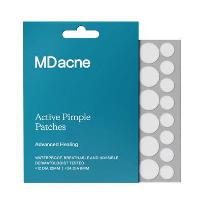 MDacne Pimple Patches for Acne Treatment, Hydrocolloid Patches - Absorbs Oil & Pus from Clogged Pores, Ultrathin & Transparent Blends with All Skin Tones, Safe for Sensitive Skin (36 Patches)