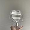 1Pc Acrylic Double Side Makeup Mirror Cute Heart Shaped Cosmetic Mirror, Transparent Base Home Bedroom Desktop Make Up Mirror (White) view 1