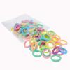 100 Pack Pastel Colorful Nylon Elastics Hair Tie Girls' Ponytail Holder Accessories view 2