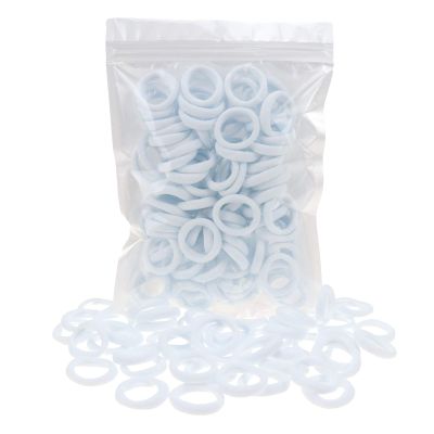 100 Pack White Color Nylon Small Hair Ties Seamless Baby Girls' Hair Elastics