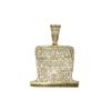 barber RAZOR BLADE Pendant Men Women 925 Gold Finish Iced Gold Barber Razor Electric Shaver Straight Edge Pendant Charm Necklace Ice Out Pendant Stainless Steel Real 3 mm Rope Chain Necklace (20) view 2