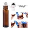 10 ml 6 Pack Amber Glass Roller Bottles Empty Refillable Essential Oil Glass Roller Bottle with Stainless Steel Roller Balls including 1 bottle opener and 1 dropper view 3