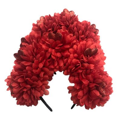 SOLUSTRE 1pc Bridal Flower Headband for Women Elegant Red Wedding Hair Accessory for Brides and Bridesmaids Charming Headdress to Complement Various Styles and Outfits