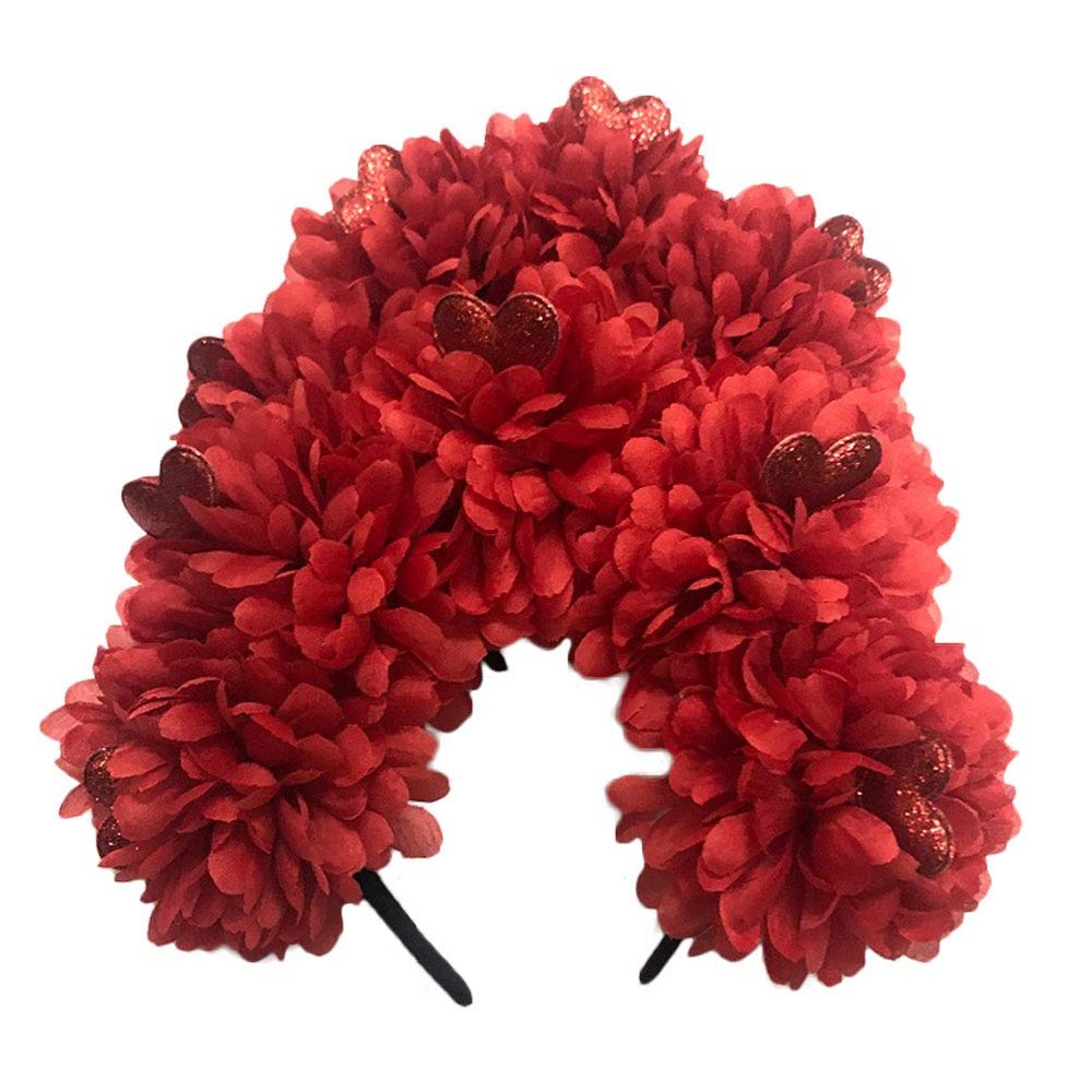 SOLUSTRE 1pc Bridal Flower Headband for Women Elegant Red Wedding Hair Accessory for Brides and Bridesmaids Charming Headdress to Complement Various Styles and Outfits