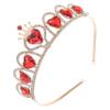 SOLUSTRE love crown headband tiaras for women red and gold tiara red tiara for women fire hair accessory for girls Crown Hair Accessories Miss rhinestones Acrylic vintage view 1