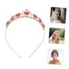 SOLUSTRE love crown headband tiaras for women red and gold tiara red tiara for women fire hair accessory for girls Crown Hair Accessories Miss rhinestones Acrylic vintage view 4