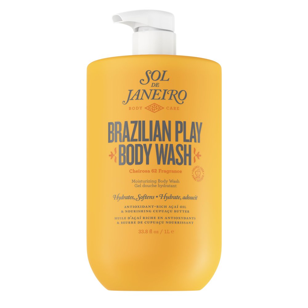 Sol de Janeiro Brazilian Play Moisturizing Shower Cream-Gel Body Wash - 1L/33.8 fl oz Biggie Size with Pump