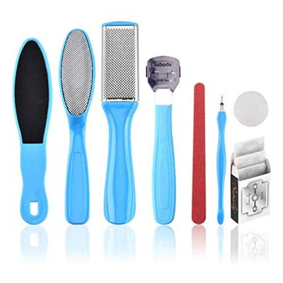 10 in 1 Professional Foot Care Kit Pedicure Tools Set Stainless Steel Foot Rasp Foot Dead Skin Remover Clean Toenail Care Kit (1 set 8 in 1)