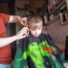 PAMAID Kids Haircut Cape Waterproof Barber Cape Cover, Dinosaur Hair Cutting Cape for Boys with Adjustable Snap Closure (Dinosaur) view 3