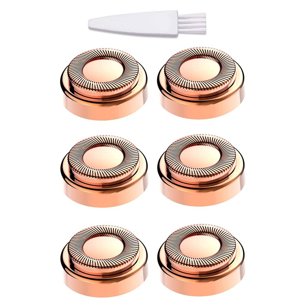 Facial Hair Remover Replacement Heads, for Flawless Finishing Rose Gold-Plated Blade Head, Cover Perfect and Smooth Finishing, 6 Pcs Rose Gold, Generation 1 Single Halo (Rose Gold-6Pcs)