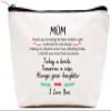 Gifts for Mother of The Bride Makeup Bag Cosmetic Bag Travel Pouch Wedding Gifts for Mom Bridal Shower Present Thank You for Being The Best Mom A Girl Could Ask for Today A Bride Tomorrow A Wife view 1