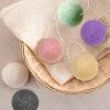 6 Pack Natural Konjac Facial Sponges, findTop 6 Colors Konjac Exfoliating Facial Sponge Set for Gentle Face Cleansing and Exfoliation- Charcoal, Turmeric, French Green, White Pink & Purple view 3