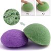 6 Pack Natural Konjac Facial Sponges, findTop 6 Colors Konjac Exfoliating Facial Sponge Set for Gentle Face Cleansing and Exfoliation- Charcoal, Turmeric, French Green, White Pink & Purple view 4