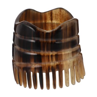 Ox Horn Comb Hair Scalp Massager Shampoo Brush Anti-static Fine Smooth Tooth Hair Scalp Combs (Light Brown)
