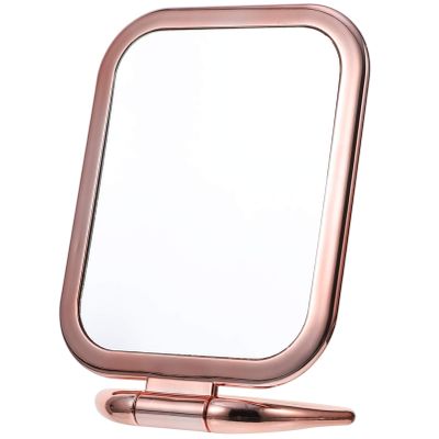 Beaupretty Portable Tabletop Makeup Mirror Double Sided Magnification Rose for Beauty Routine