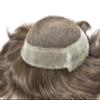 Mens Toupee French Lace Remy Virgin Hair System Replacement Poly Hairpiece Wig Black Real Human Hair Australia (6''x8''120% Light Medium Density, 4# Medium Brown) view 1