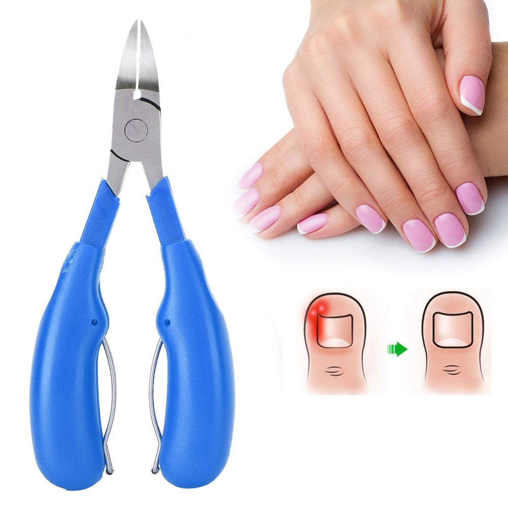 Cuticle-Hangnail Trimmer, Stainless Steel Ingrown Toe Nail Clippers Fingernail Cuticle, Scissors Pedicure Cutter Tool, Half Jaw Cuticle Nipper Ingrown Toenail Tools Feet, Hand-Nail Tools[Blue]
