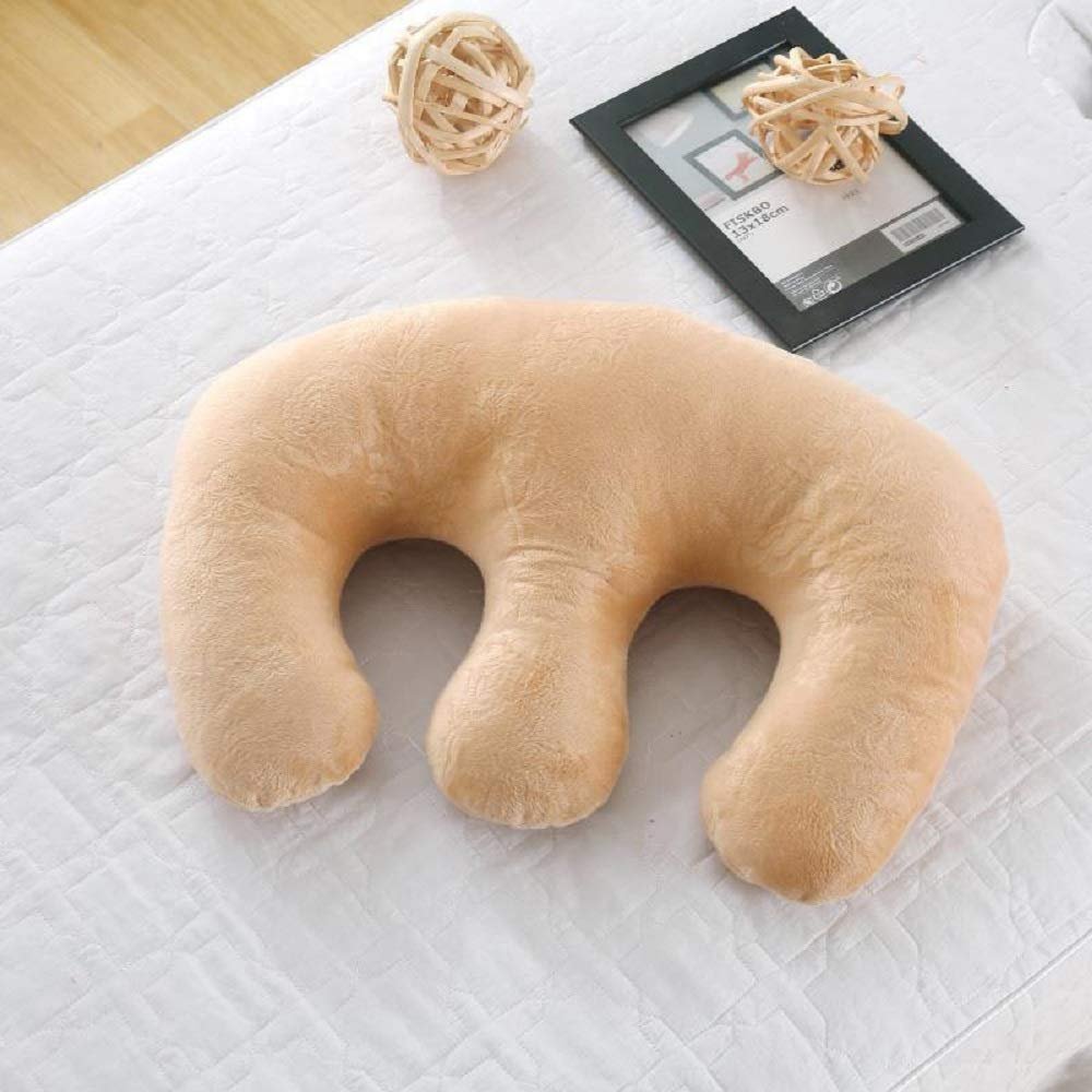 Beauty Salon Breast Pillow Feminine Bolster Breast Pillow for Massage Table, Massage Face Cradle Rest Pillow for SPA Salon,Removable Cover (Camel)