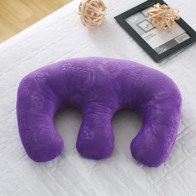 Beauty Salon Breast Pillow Feminine Bolster Breast Pillow for Massage Table, Massage Face Cradle Rest Pillow for SPA Salon,Removable Cover (Purple)
