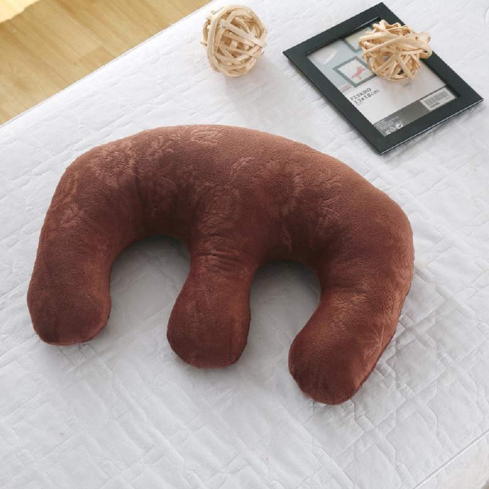 cozy heart Beauty Salon Breast Pillow Feminine Bolster Breast Pillow for Massage Table, Massage Face Cradle Rest Pillow for SPA Salon,Removable Cover (Brown)