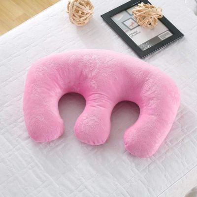 Beauty Salon Breast Pillow Feminine Bolster Breast Pillow for Massage Table, Massage Face Cradle Rest Pillow for SPA Salon,Removable Cover (Pink)