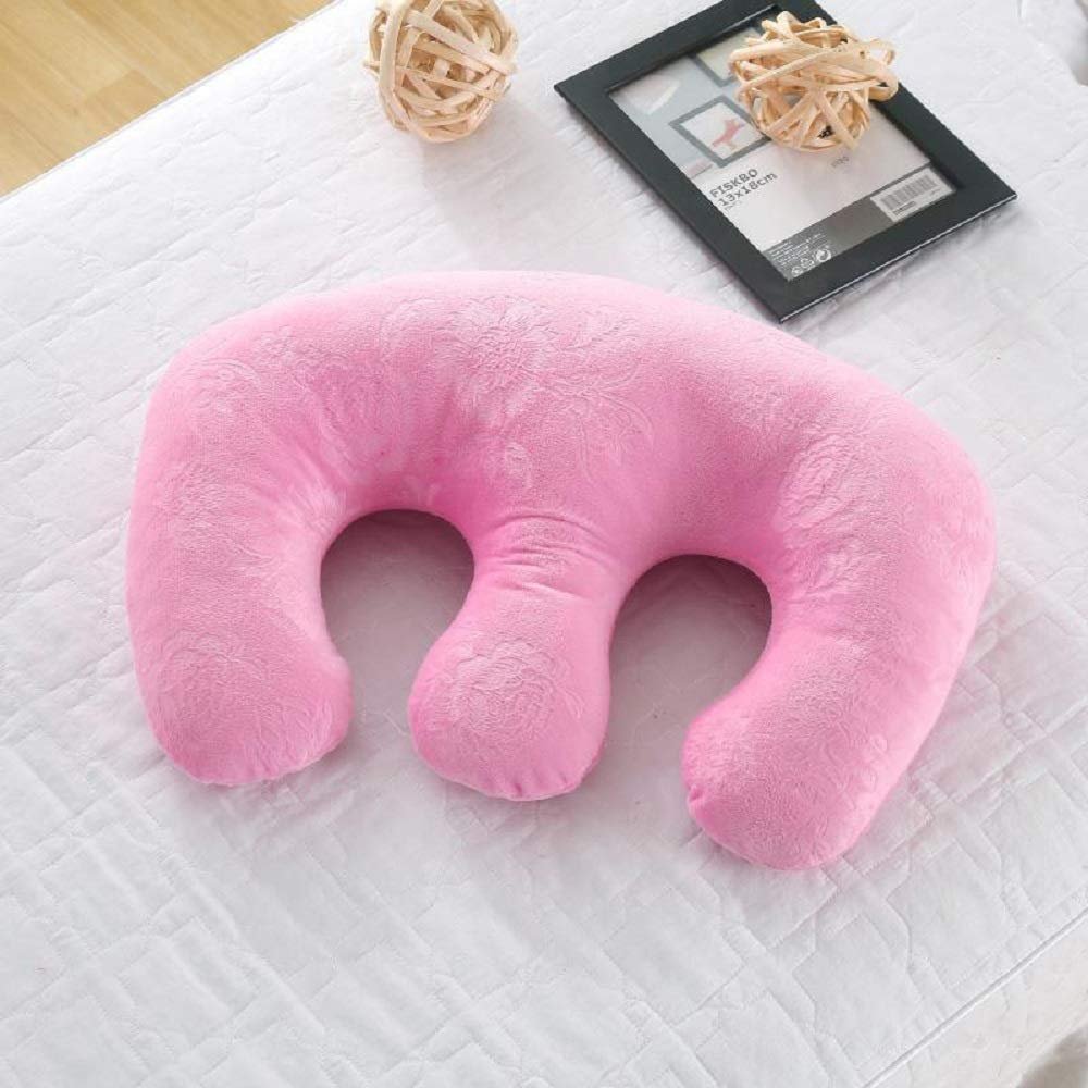 Beauty Salon Breast Pillow Feminine Bolster Breast Pillow for Massage Table, Massage Face Cradle Rest Pillow for SPA Salon,Removable Cover (Pink)