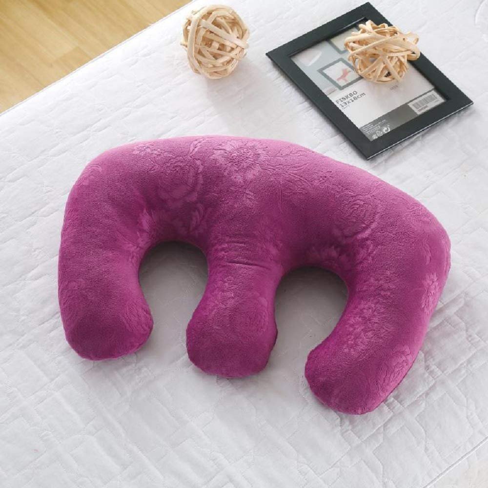 Beauty Salon Breast Pillow Feminine Bolster Breast Pillow for Massage Table, Massage Face Cradle Rest Pillow for SPA Salon,Removable Cover (Sand Pink)
