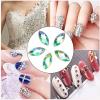 Pssopp 500Pcs Light Green AB Horse Eye Oval Rhinestones view 4