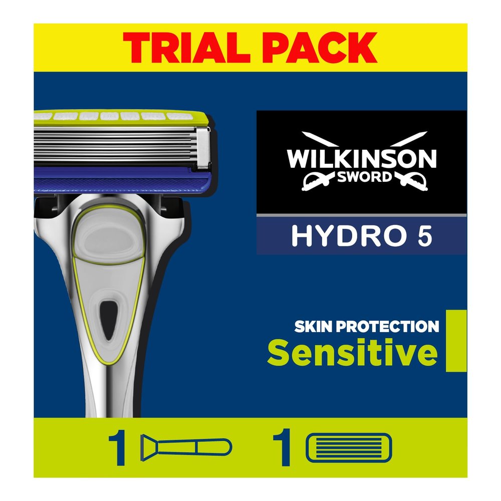 Wilkinson Hydro 5 Sensitive Razor 1up EU21, Stainless Steel, Male, Sensitive Skin, 1 Count
