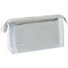 SUN-STAR Gusset Clear Pouch mitte Large Capacity, for Pencil Case and Cosmetic Pouch, Light Gray view 1