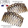 Camila Paris CP3141 French Hair Side Comb Small Handmade Onyx French Twist Hair Combs Decorative, Strong Hold Hair Clips for Women Bun Chignon Up-Do Styling Girls Hair Accessories, Made in France view 3