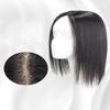 LesafeV 13x13cm Large Base Middle Part Hair Topper Clip in Human Hair Forehead Piece for Women Cover Thin Hair 7x10cm,30cm,Black view 3