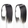 LesafeV 13x13cm Large Base Middle Part Hair Topper Clip in Human Hair Forehead Piece for Women Cover Thin Hair 7x10cm,30cm,Black view 4
