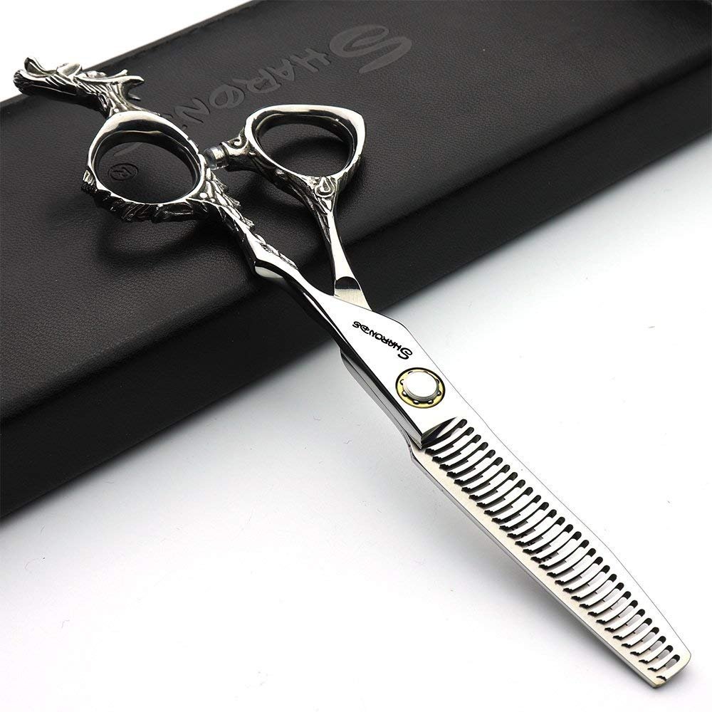 AXEMOORE Professional Hair Scissors Kit 6 Inches Stainless Steel Hair Cutting Shears Set Professional Barber/Salon/Home Shears Kit For Women & Men (Thinning Scissor)