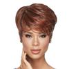 Andongnywell Short Curly Human Hair Wig for Black Women Hair Wigs with Bangs Density Wig Heat Resistant (Brown,One Size,) view 1