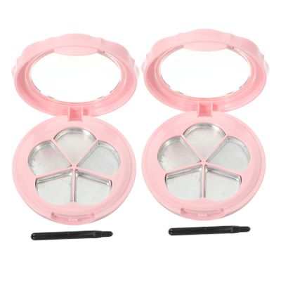 2 Sets Box lipstick box Make Up Container Pallet lip balm container Empty Makeup DIY eyeshadow plate lip container lip gloss container nail art plastic assembled travel display box