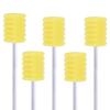 100 Pcs Disposable Mouth Swabs Sponge, BVN Oral Swabs, Oral Care Swabs Disposable, Mouth Swabs, Unflavored and Sterile Disposable Dental Swabsticks for Mouth Cleaning, Sawtooth-Shaped Yellow. view 1