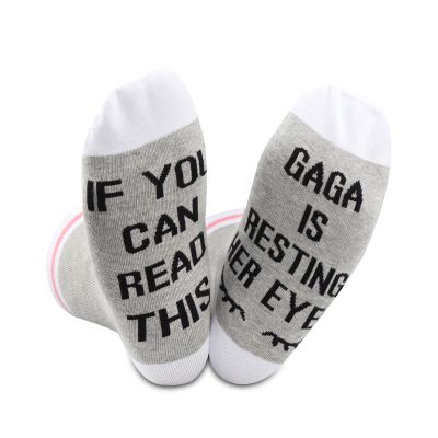 2PAIRS Gaga Gift If You Can Read This Gaga Is Resting Her Eyes Socks Grandma Birthday Gift Mother's Day Gift (Gaga resting eyes)