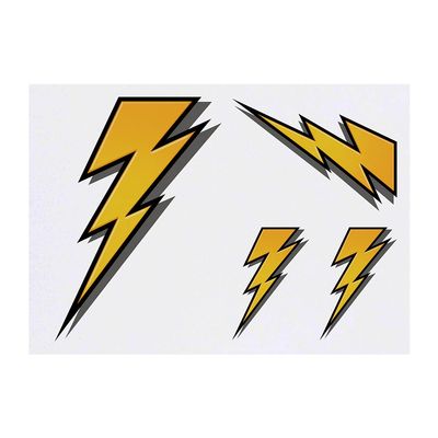 Azeeda 4 x 'Lightning Bolt' Temporary Tattoos - Water Resistant, Skin-Safe, Non-Toxic Transfers, Mixed Sizes (TO00041737)
