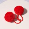 SUSULU Furry Hair Elastic Bands Faux Rabbit Fur Pompom Hair Ties Scrunchies for Women, Rubber Band with 5cm Ball Ponytail Holder Accessories Pack of 12pcs (Red) view 3