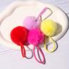 SUSULU Furry Hair Elastic Bands Faux Rabbit Fur Pompom Hair Ties Scrunchies for Women, Rubber Band with 5cm Ball Ponytail Holder Accessories Pack of 12pcs (Red) view 4