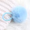 SUSULU Furry Hair Elastic Bands Faux Rabbit Fur Pompom Hair Ties Scrunchies for Women, Rubber Band with 5cm Ball Ponytail Holder Accessories Pack of 12pcs (Light Blue) view 3