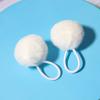 SUSULU Furry Hair Elastic Bands Faux Rabbit Fur Pompom Hair Ties Scrunchies for Women, Rubber Band with 5cm Ball Ponytail Holder Accessories Pack of 12pcs (White) view 2