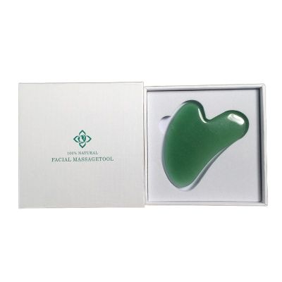 Gua Sha Massage Tool for Facial Massage, 100% Natural Jade Stone Green Aventurine/Rose Quartz Gua Sha Tool, Gua Sha Stones for Face Skincare Rejuvenate Skin and Remove Wrinkles (Green)