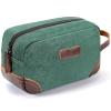emissary Men's Toiletry Bag, Leather and Canvas Travel Toiletry Bag, Dopp Kit for Men, Travel Bathroom Bag Men's Shaving Kit, Travel Kit Small Bags for Men, Shaving Bag for Travel Accessories (Green) view 1