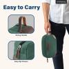 emissary Men's Toiletry Bag, Leather and Canvas Travel Toiletry Bag, Dopp Kit for Men, Travel Bathroom Bag Men's Shaving Kit, Travel Kit Small Bags for Men, Shaving Bag for Travel Accessories (Green) view 3