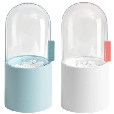 N A Transparent Cosmetic Brush Storage Bucket Dust-Proof Pen Holder Brush Desktop Storage Box Dustproof Cosmetic Brush Organiser Storage Box, Dustproof Makeup Brush Containers with White Pearls
