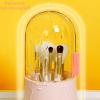 N A Transparent Cosmetic Brush Storage Bucket Dust-Proof Pen Holder Brush Desktop Storage Box Dustproof Cosmetic Brush Organiser Storage Box, Dustproof Makeup Brush Containers with White Pearls view 4