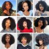 Afro Wig Kinky Curly Short Human Hair T-Part Lace Front Wigs for Black Women, 180% Density African Fancy Fluffy Bouncy Soft Premium for Party or Daily(Natural Black, 8-20inch/20-50cm) view 2